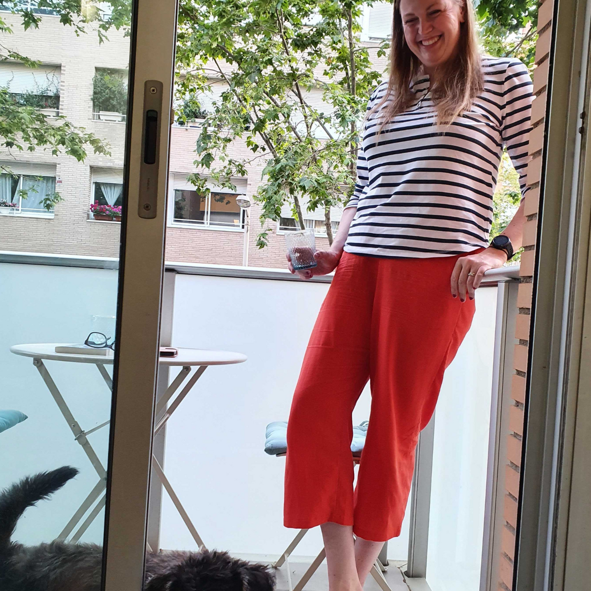Red hotsell culottes outfit