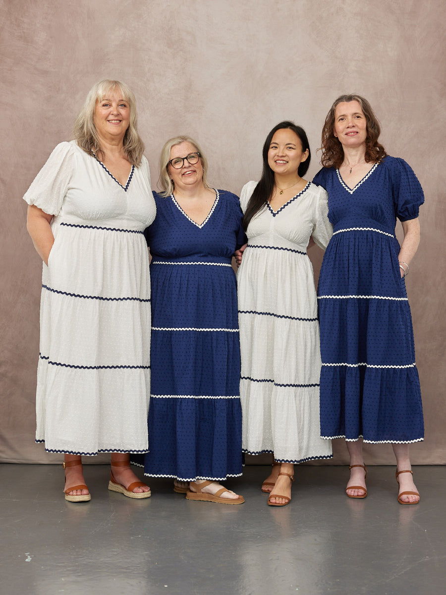 Nelly Ric Rac Dress - Navy & White