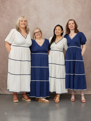Nelly Ric Rac Dress - Navy & White