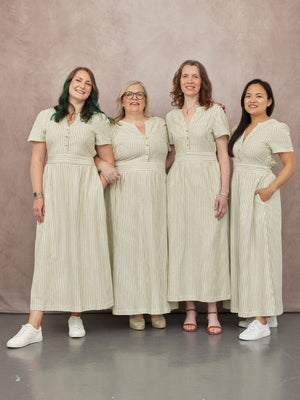 Diana Stripe Dress - Green & White