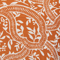 Yara Long Sleeve V-Neck Top - Burnt Orange & Ecru Block Print