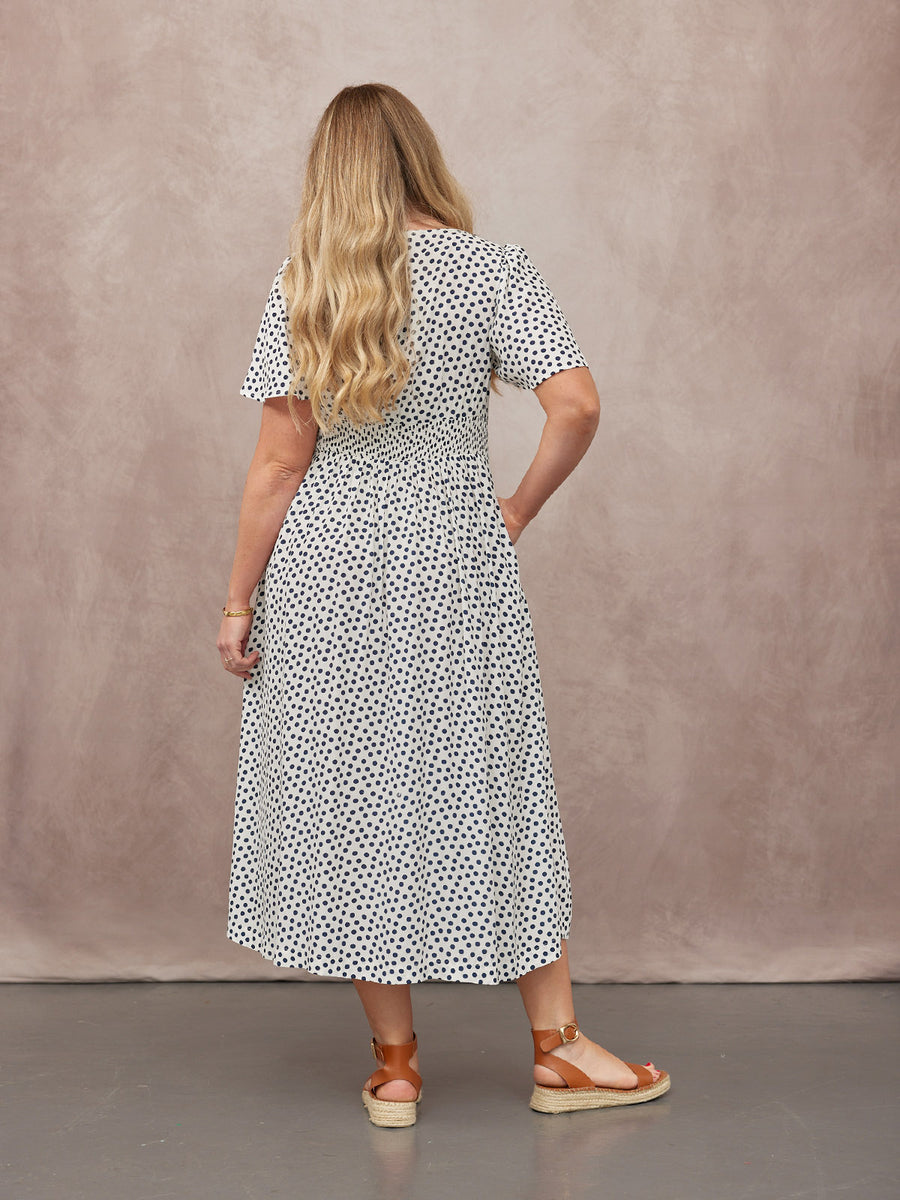 Maddie Short Sleeve Dress - Polka Dot Print