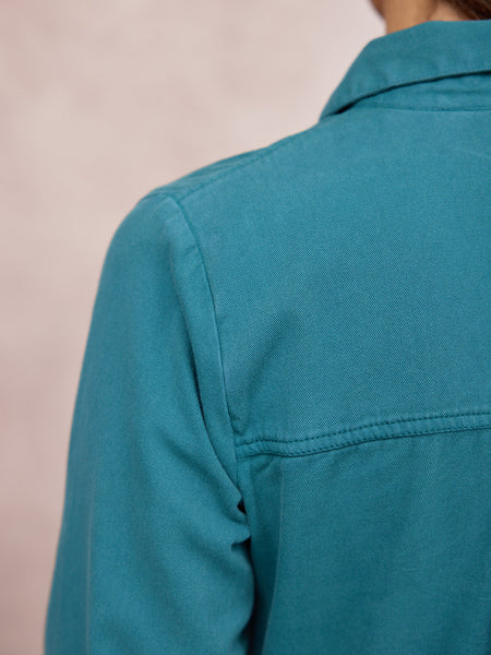 Daisie Denim Shirt Dress - Teal