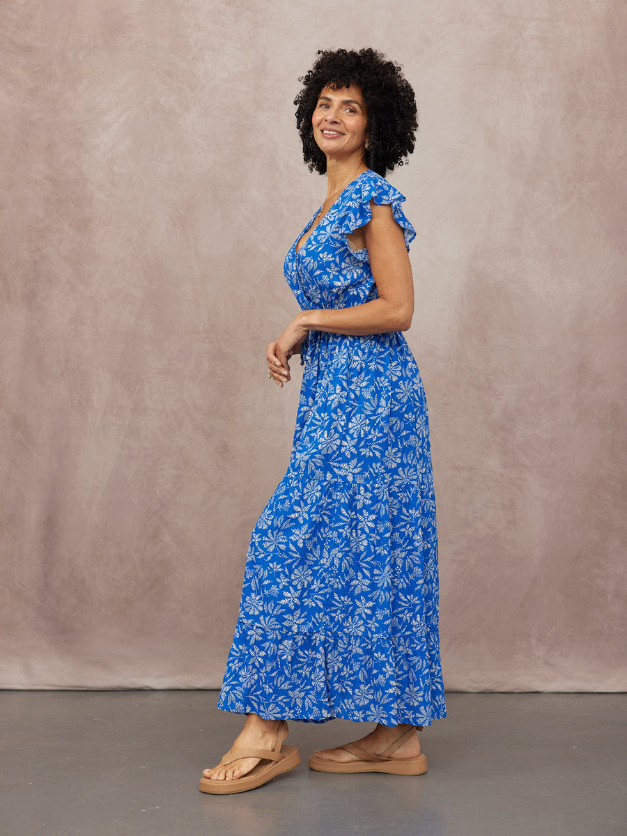 blue cap sleeve maxi dress Susan Maxi Dress