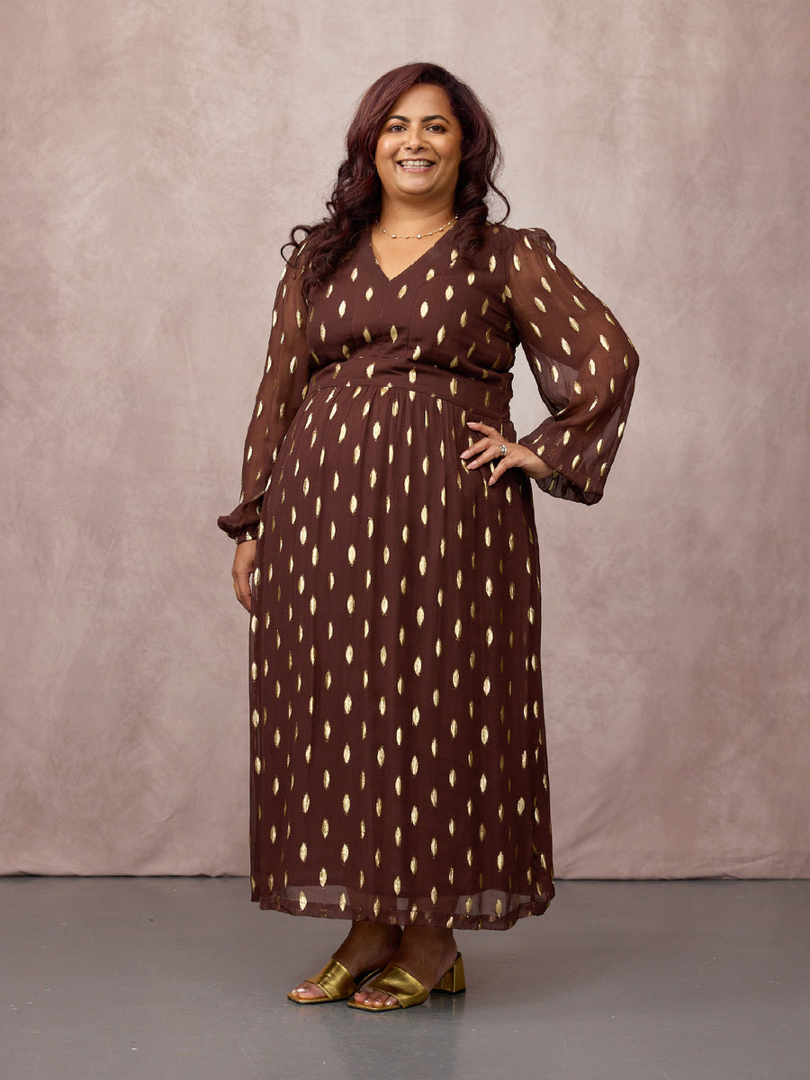 brown lurex dress Minna Relaxed Hand Wash Cold guest-brown Mini Dress Ciao - Inseam:Regular-31