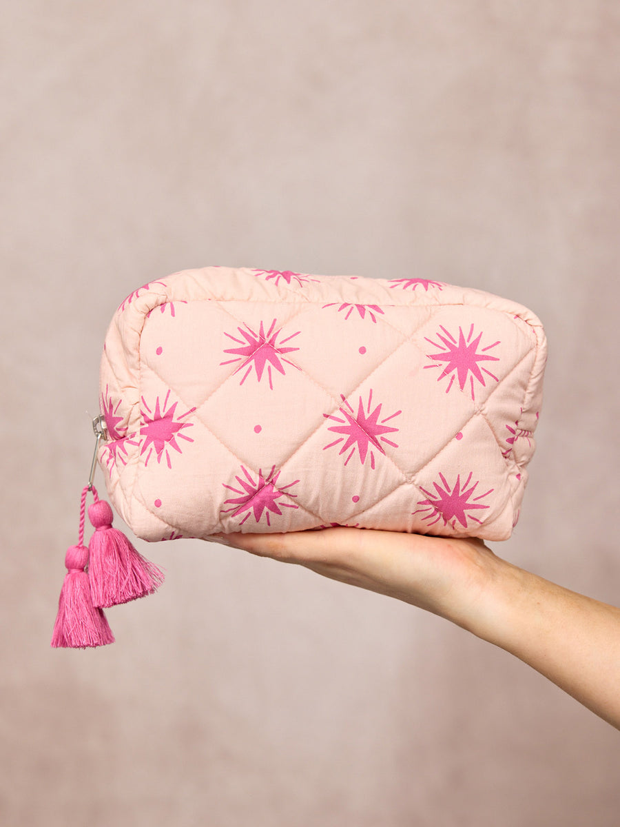 Mabel Washbag - Pink Star Print