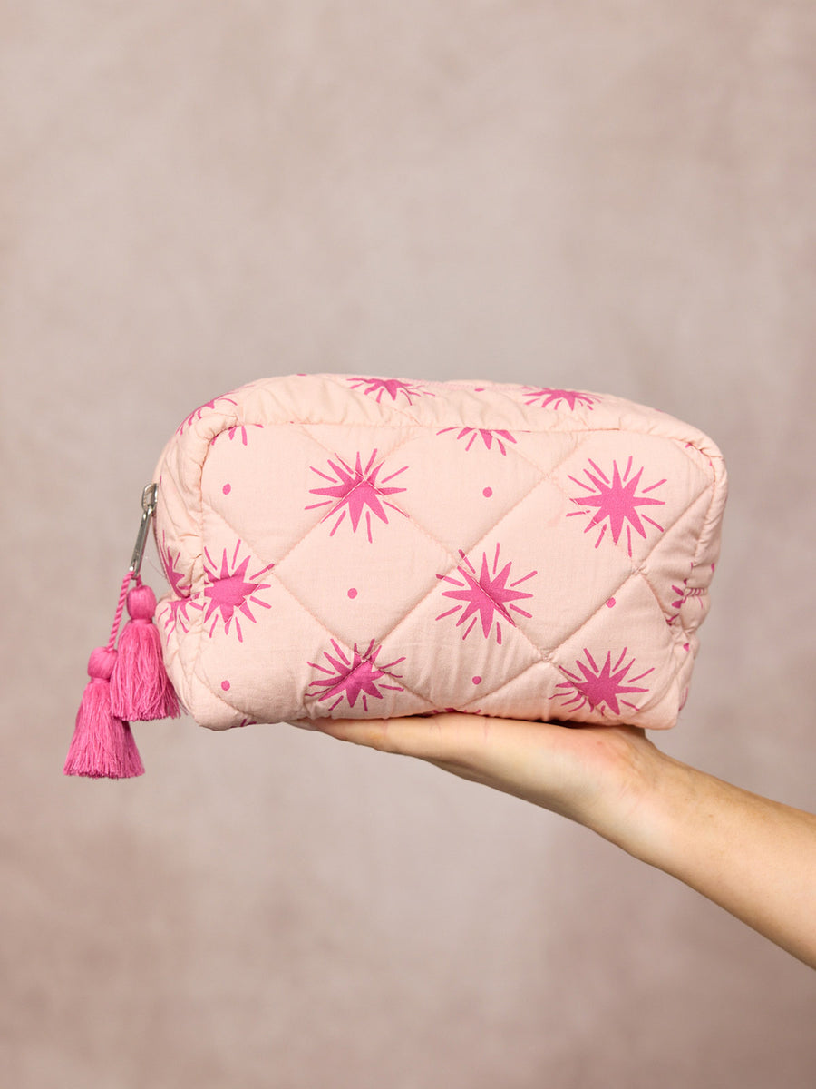 Mabel Washbag - Pink Star Print