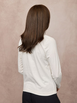 Wanda Long Sleeve Jersey Top - Off White