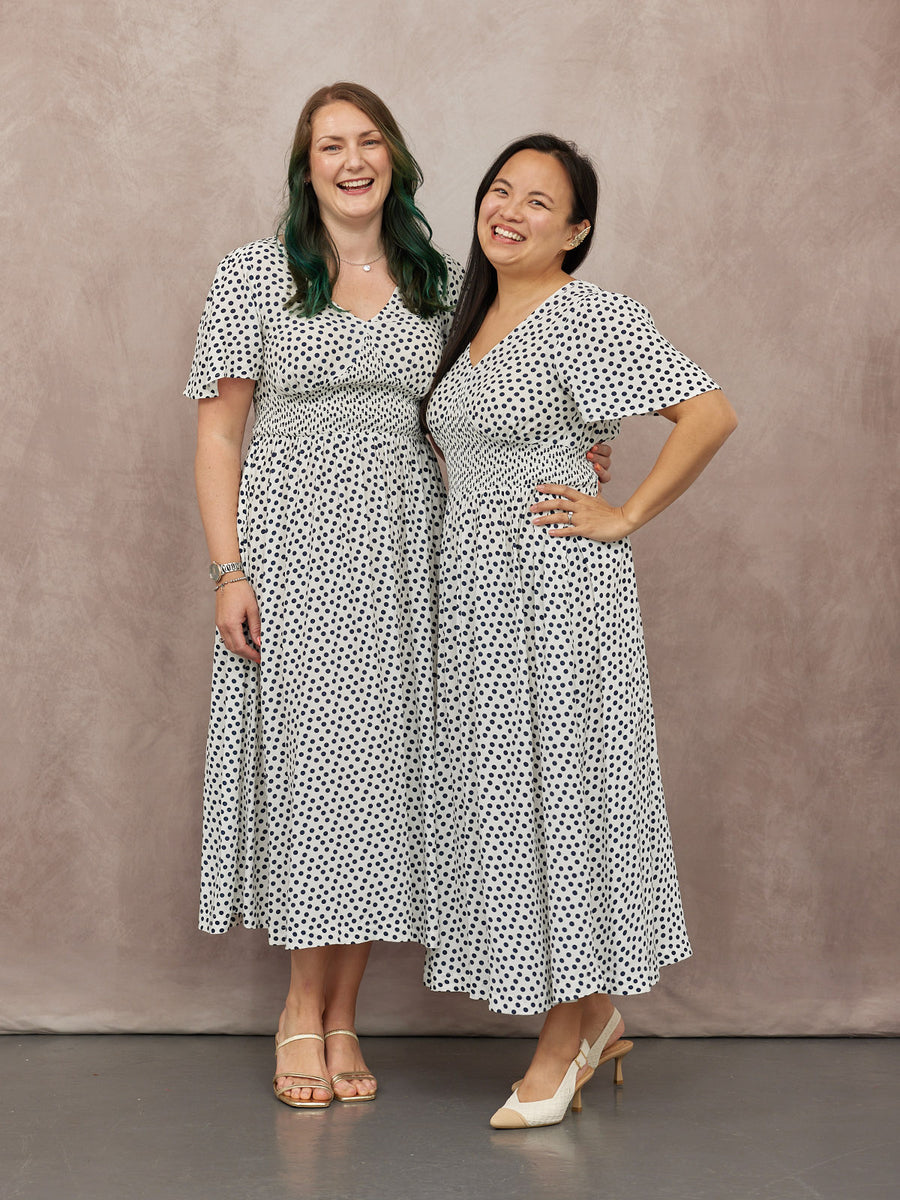 Maddie Short Sleeve Dress - Polka Dot Print