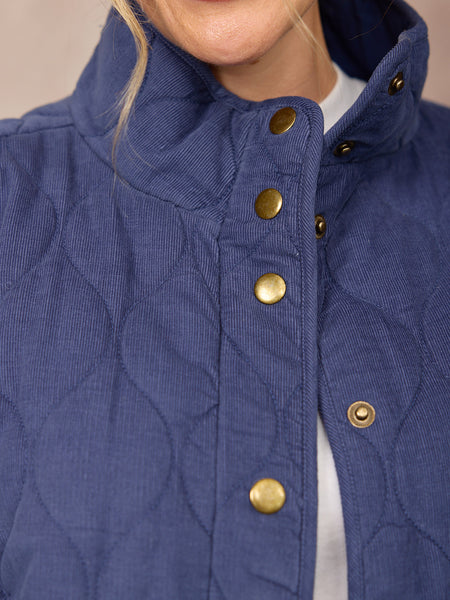 Nancy Quilted Cord Jacket - Blue
