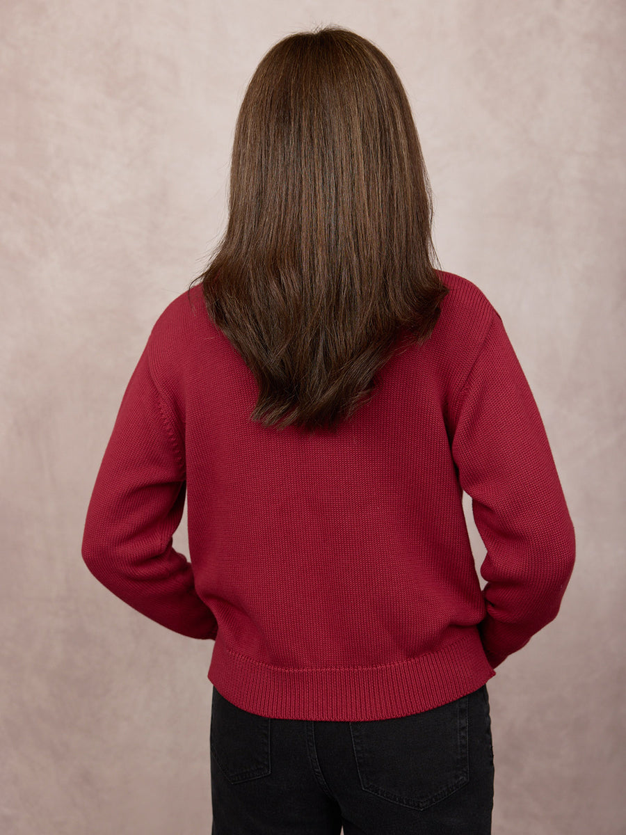 Ellie Zip-Through Knit - Red