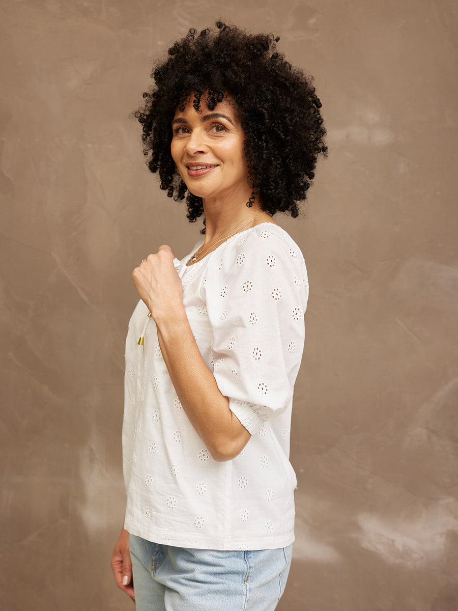 Florence Broderie Blouson Top