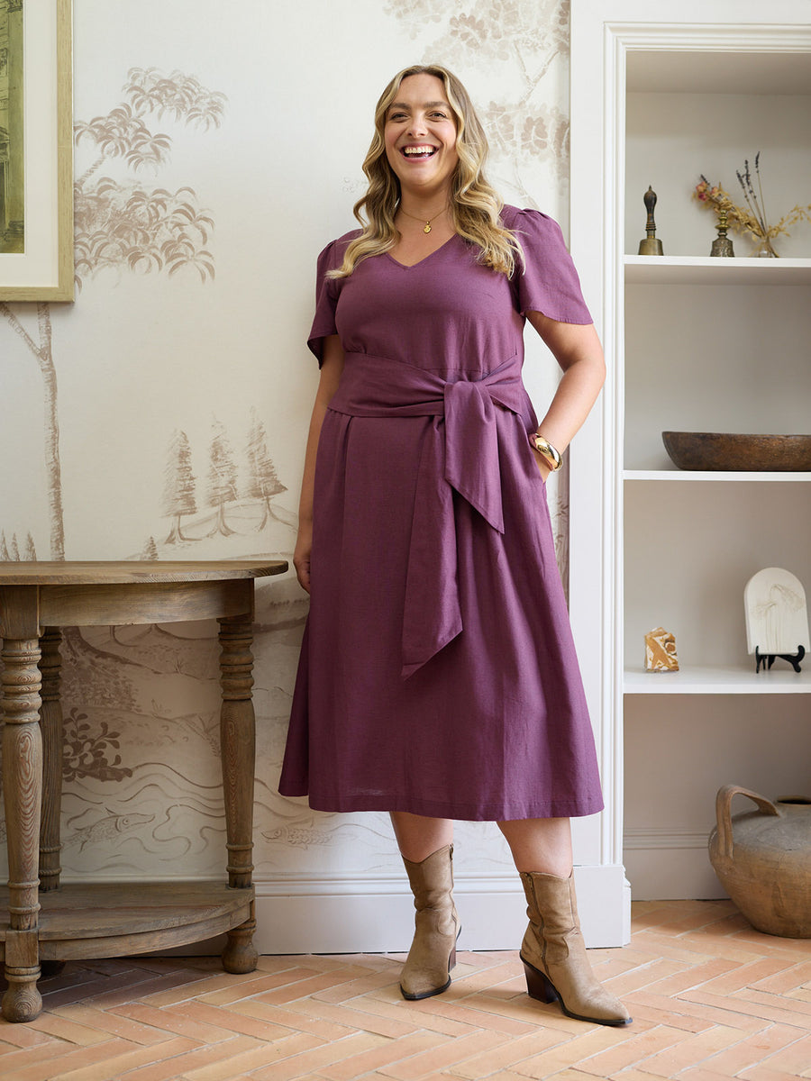 Ruth Angel Sleeve Tie Waist Dress