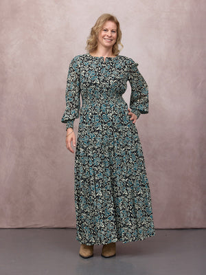 _0003s_0003_C27-Eleanor-Tiered-Skirt-Dress-Black-Teal-Floral-Print-CUSTOMER-03.jpg