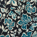 Eleanor Tiered Skirt Dress - Black & Teal Floral Print