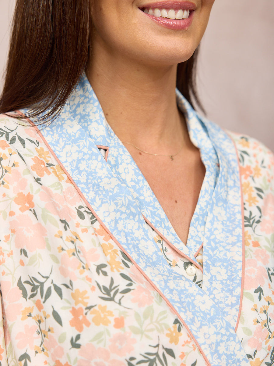 Peggy Long Sleeve Robe - Mixed Floral