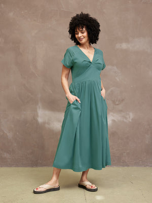 Claudia Green Knot Dress