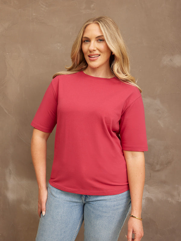 Penny - Crew Neck T Shirt - Pink