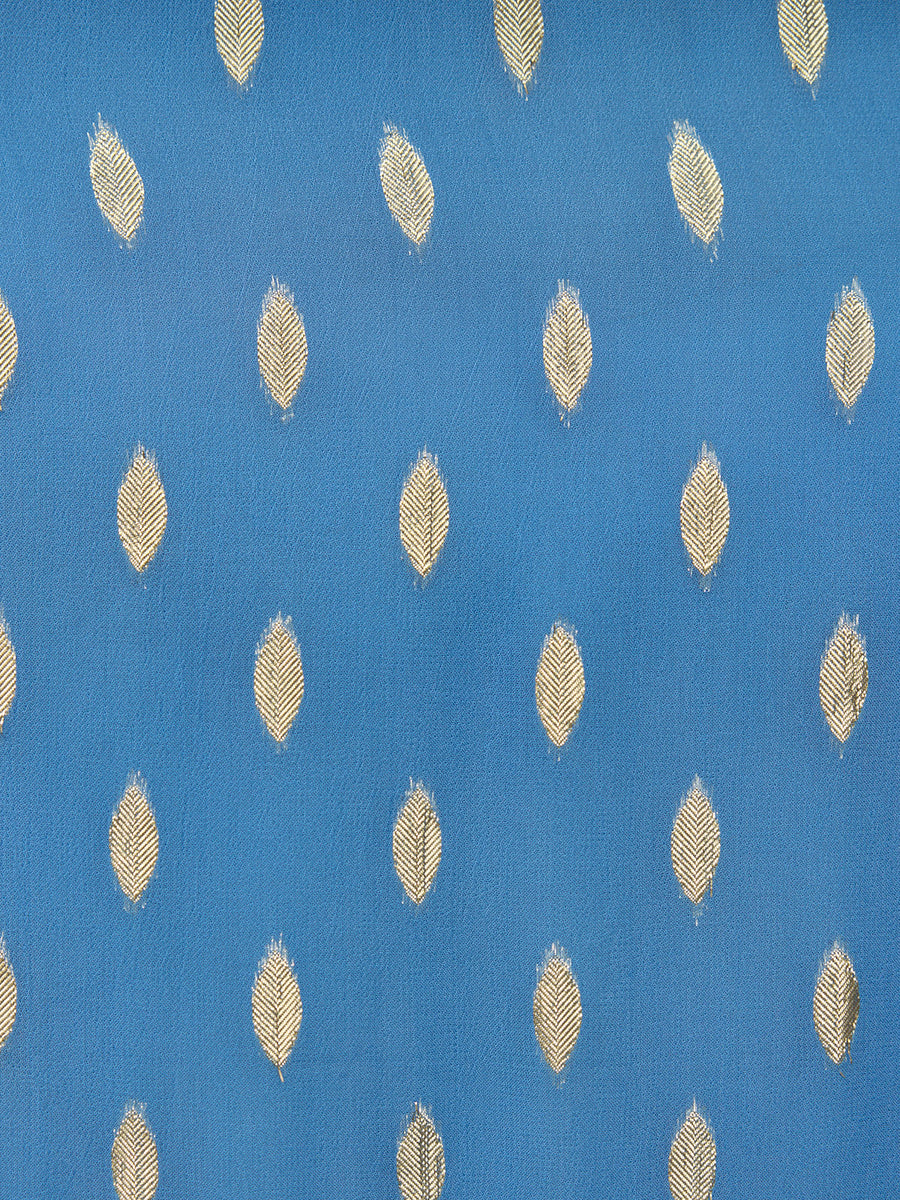 Maddie Long Sleeve Lurex Dress - Blue