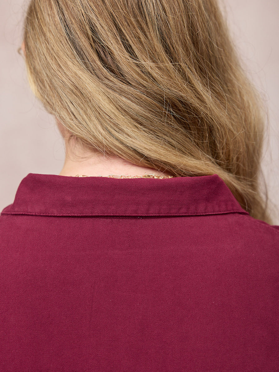 Daisie Shirt Dress - Burgundy