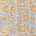 Niya Button-Through Blouse - Light Blue & Orange Paisley Print