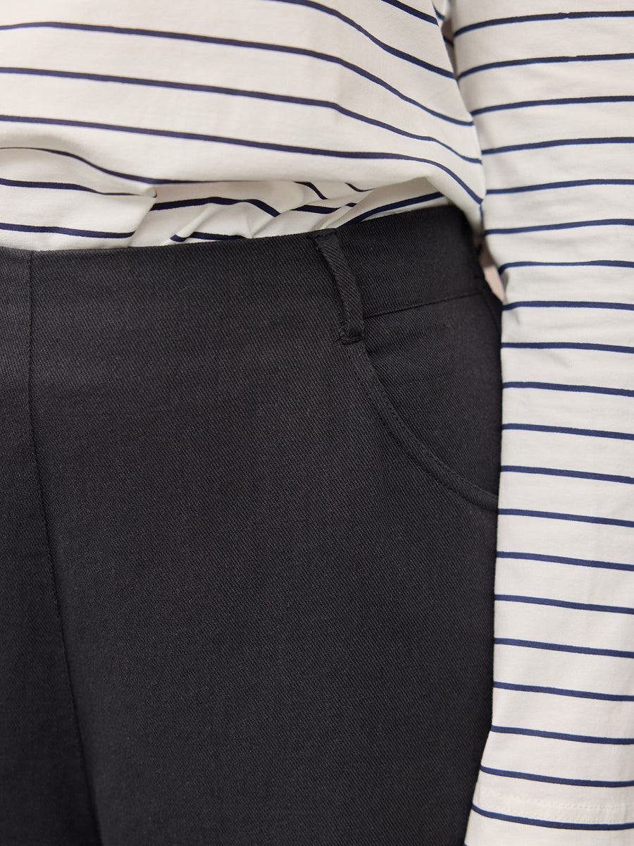 Pam Barrel Leg Trouser - Black