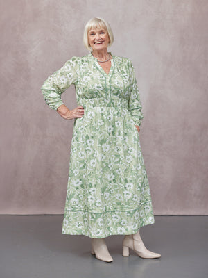 _0005s_0016_C24-May-Long-Sleeve-Shirred-Neckline-Dress-Green-and-White-Watercolour-Floral-Print-CUSTOMER-02.jpg