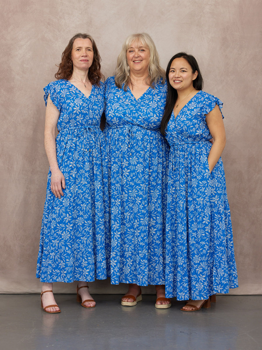 blue floral women's dress Susan Maxi Dress