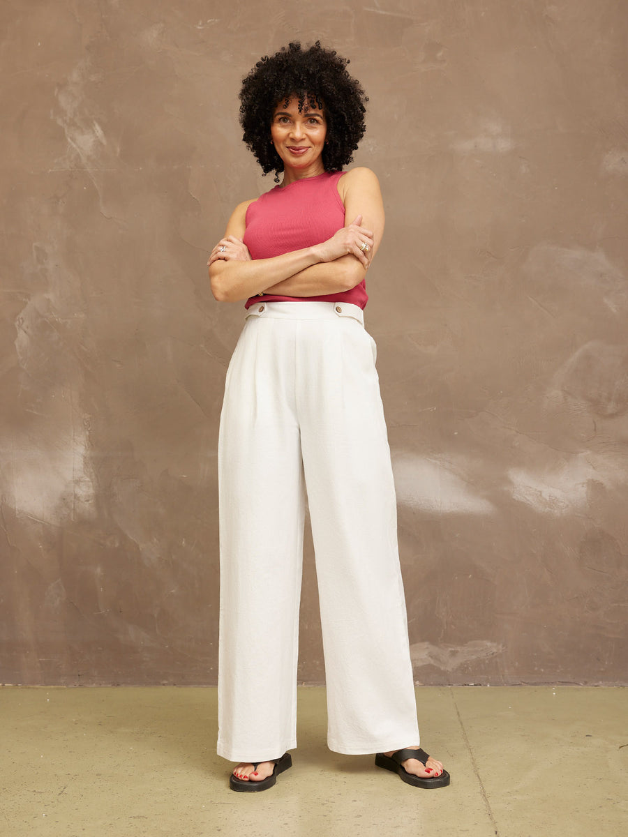 Heather Button Front Trouser