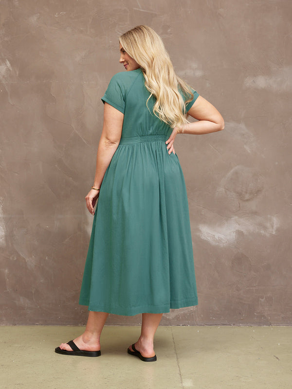 Claudia Green Knot Dress