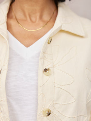Lizzie Embroidered Summer Jacket - Cream