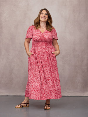 _0006s_0008_C25-Maddie-Short-Angel-Sleeve-Dress-Pink-&-Red-Abstract-Flower-Print-CUSTOMER-02.jpg
