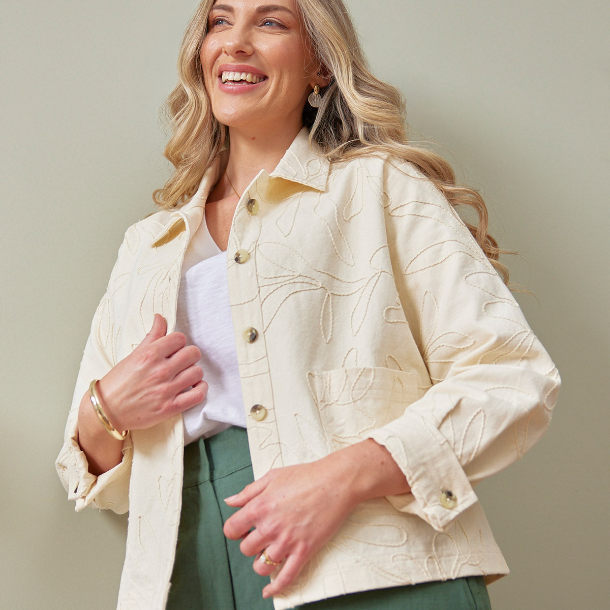 Lizzie Embroidered Summer Jacket - Cream – This is Unfolded