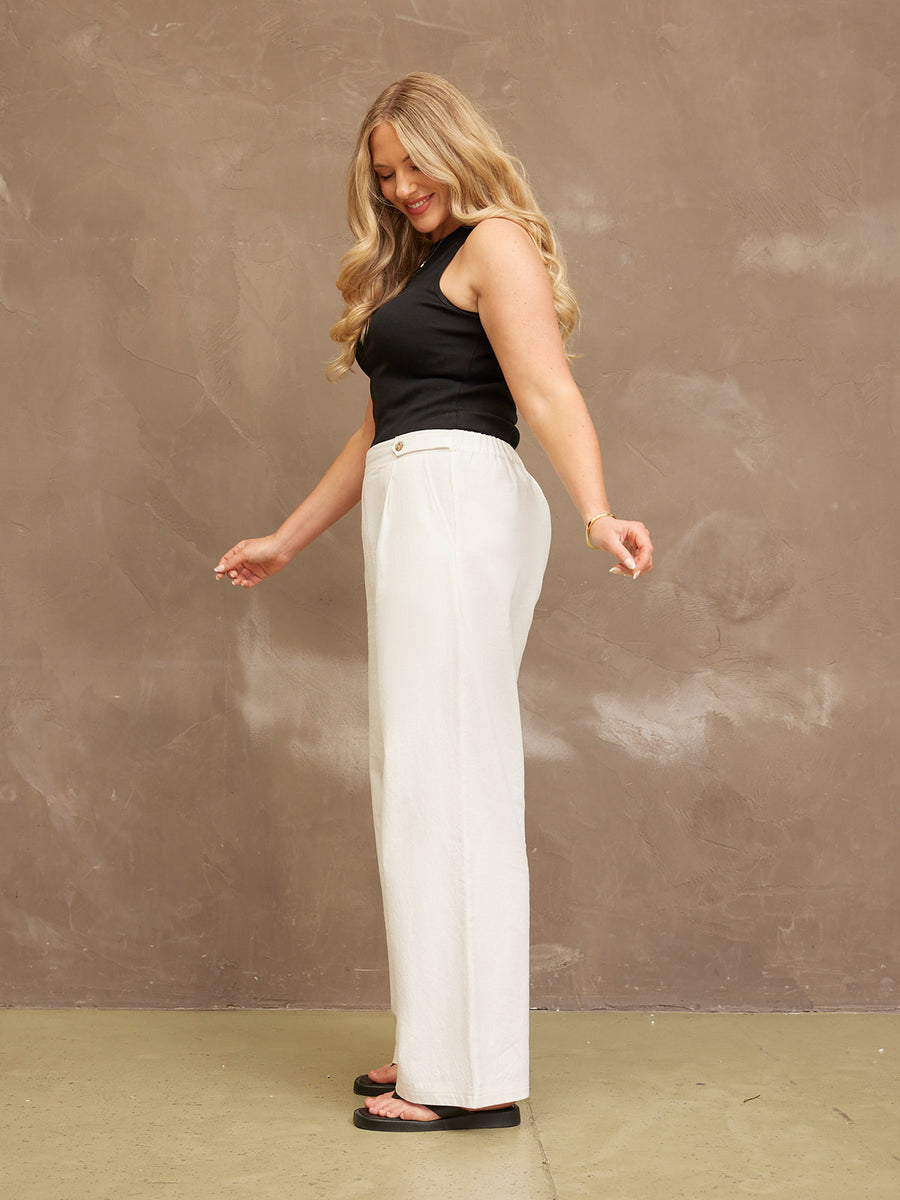 Heather Button Front Trouser