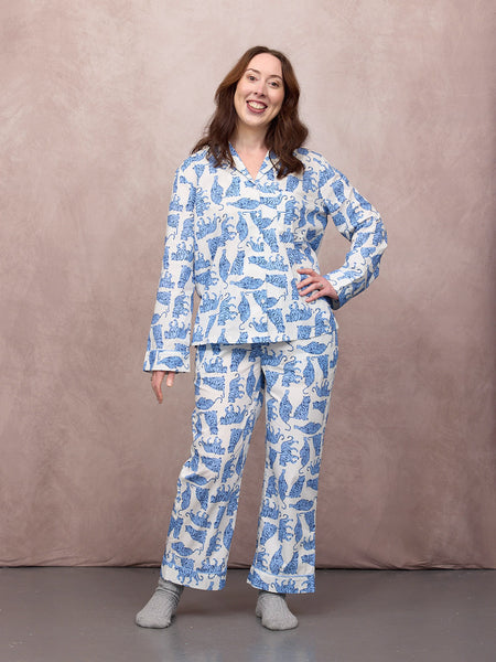 PJ & Washbag Bundle - Rosie Cotton Pyjama & Mabel Washbag - Tiger Print