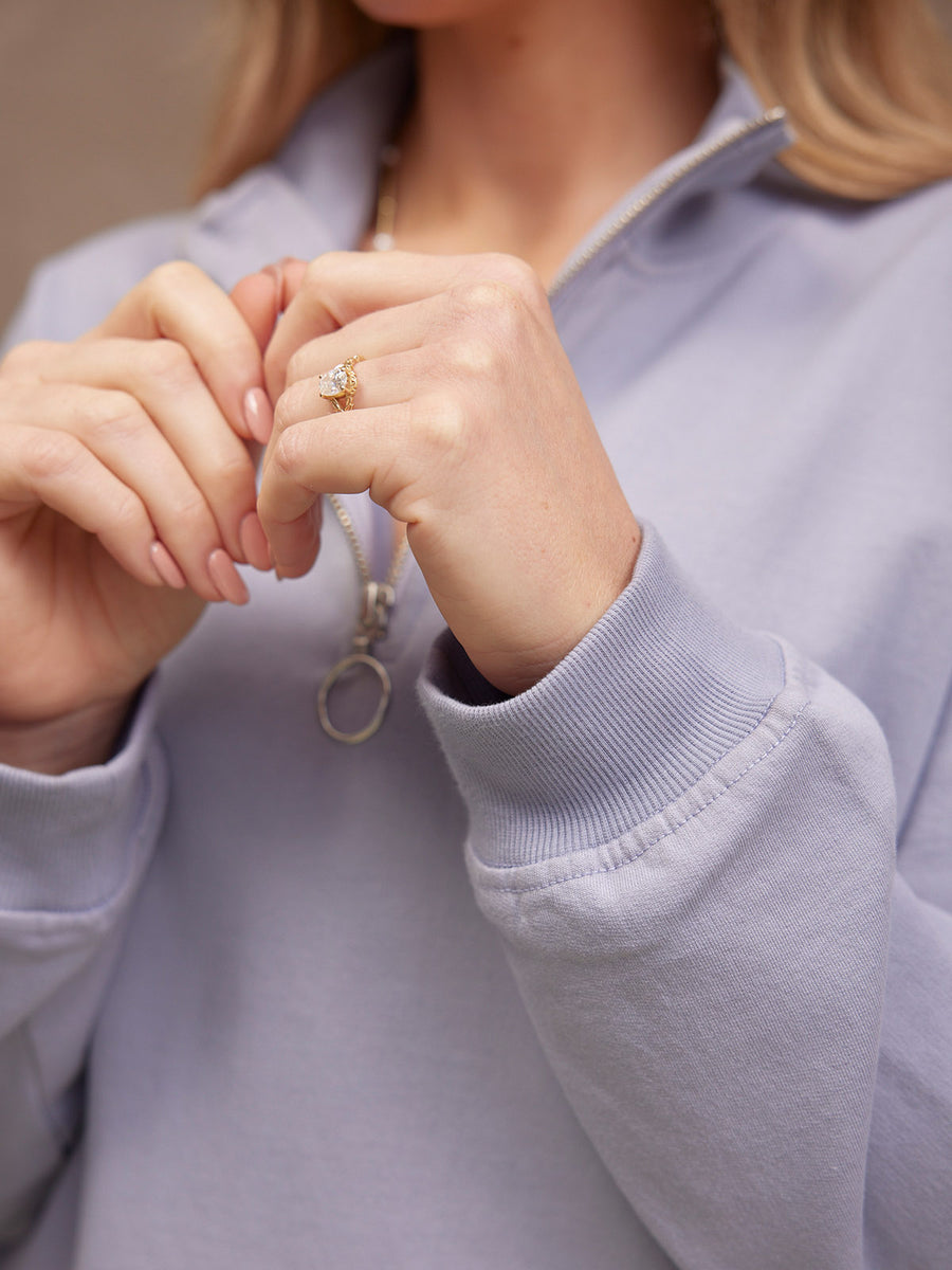 Evie Zip Sweatshirt - Lilac