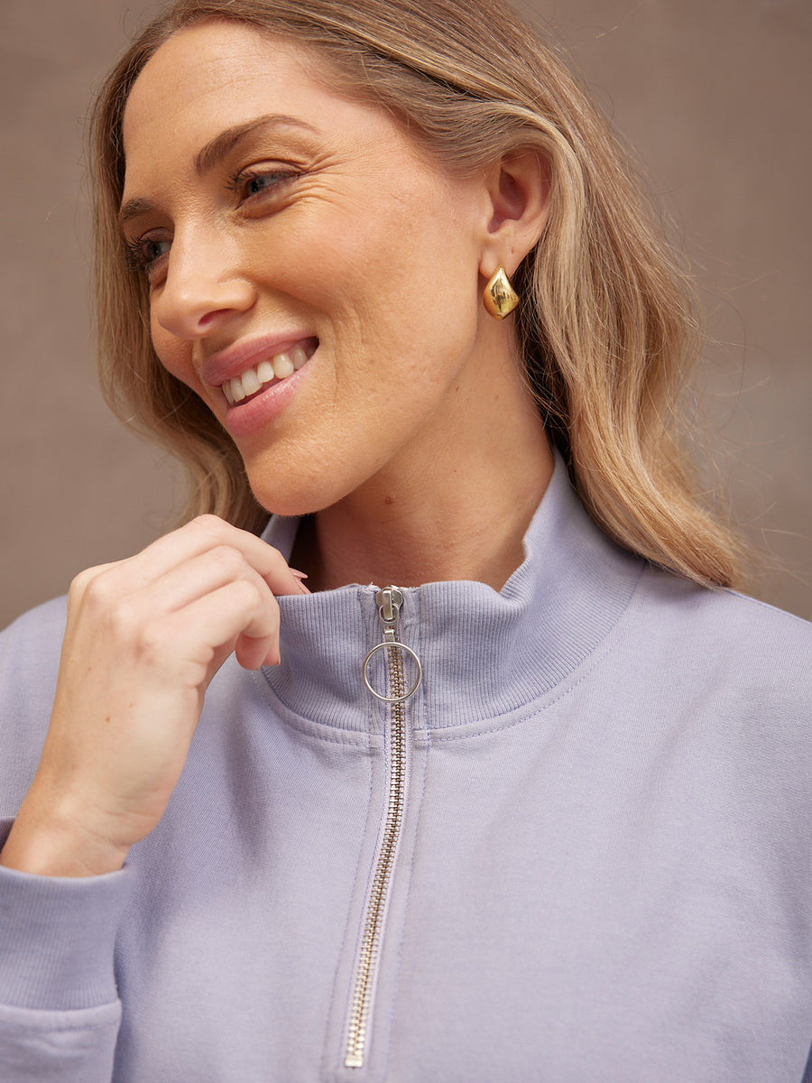 Evie Zip Sweatshirt - Lilac