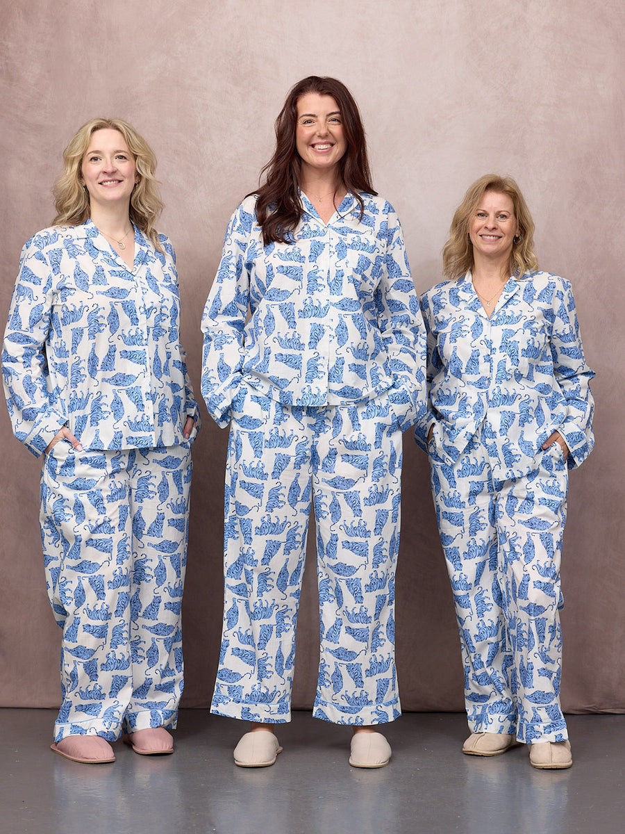 Rosie Cotton Poplin Pyjama - Tiger Print
