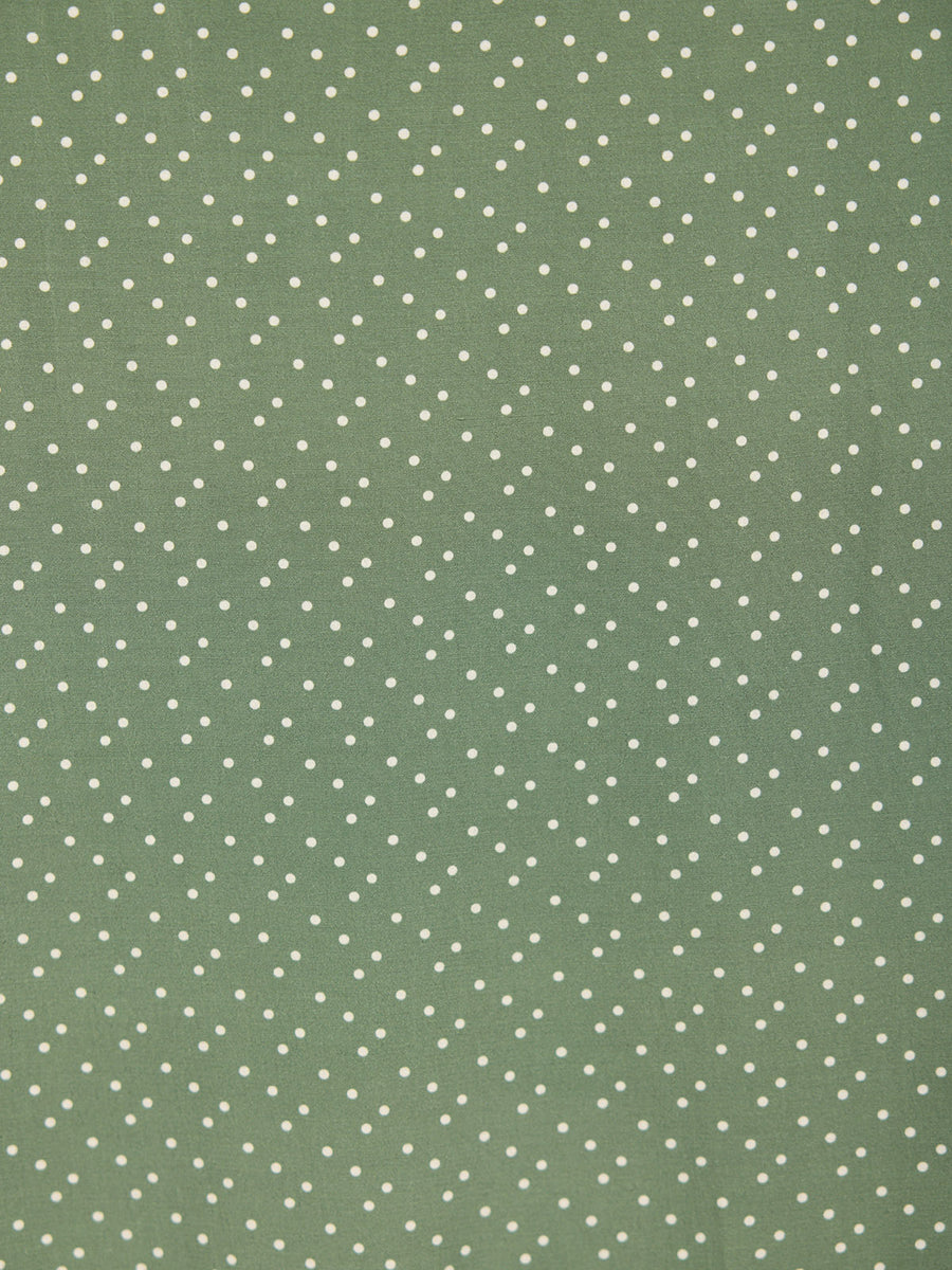 Maddie Long Sleeve V-Neck Dress - Olive Spot Print