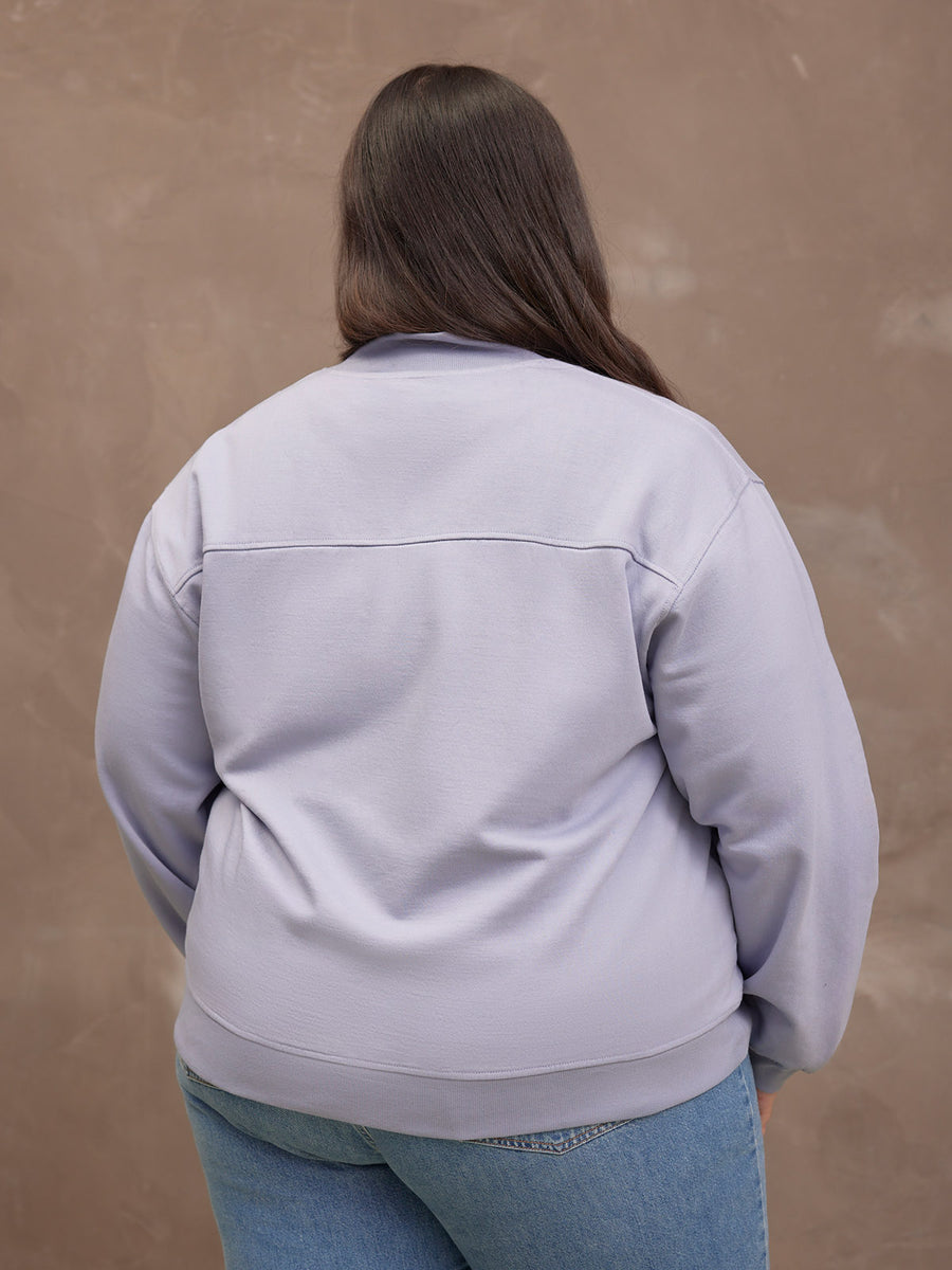 Evie Zip Sweatshirt - Lilac