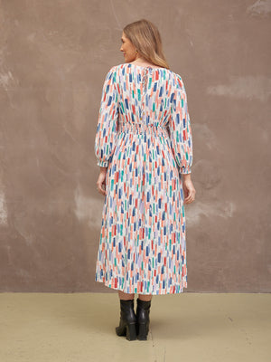 Vera Midi Dress - Brushstroke