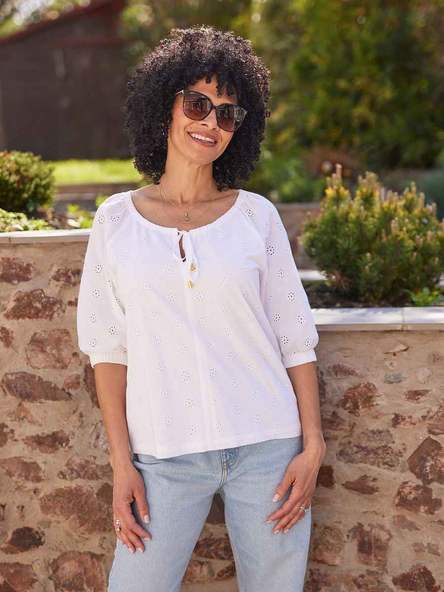 Florence Broderie Blouson Top