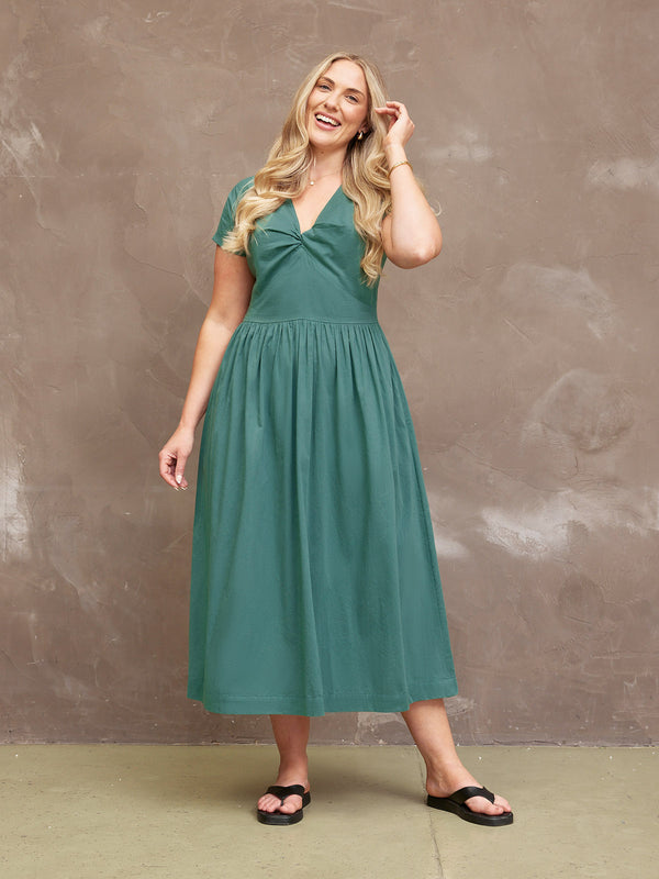 Claudia Green Knot Dress