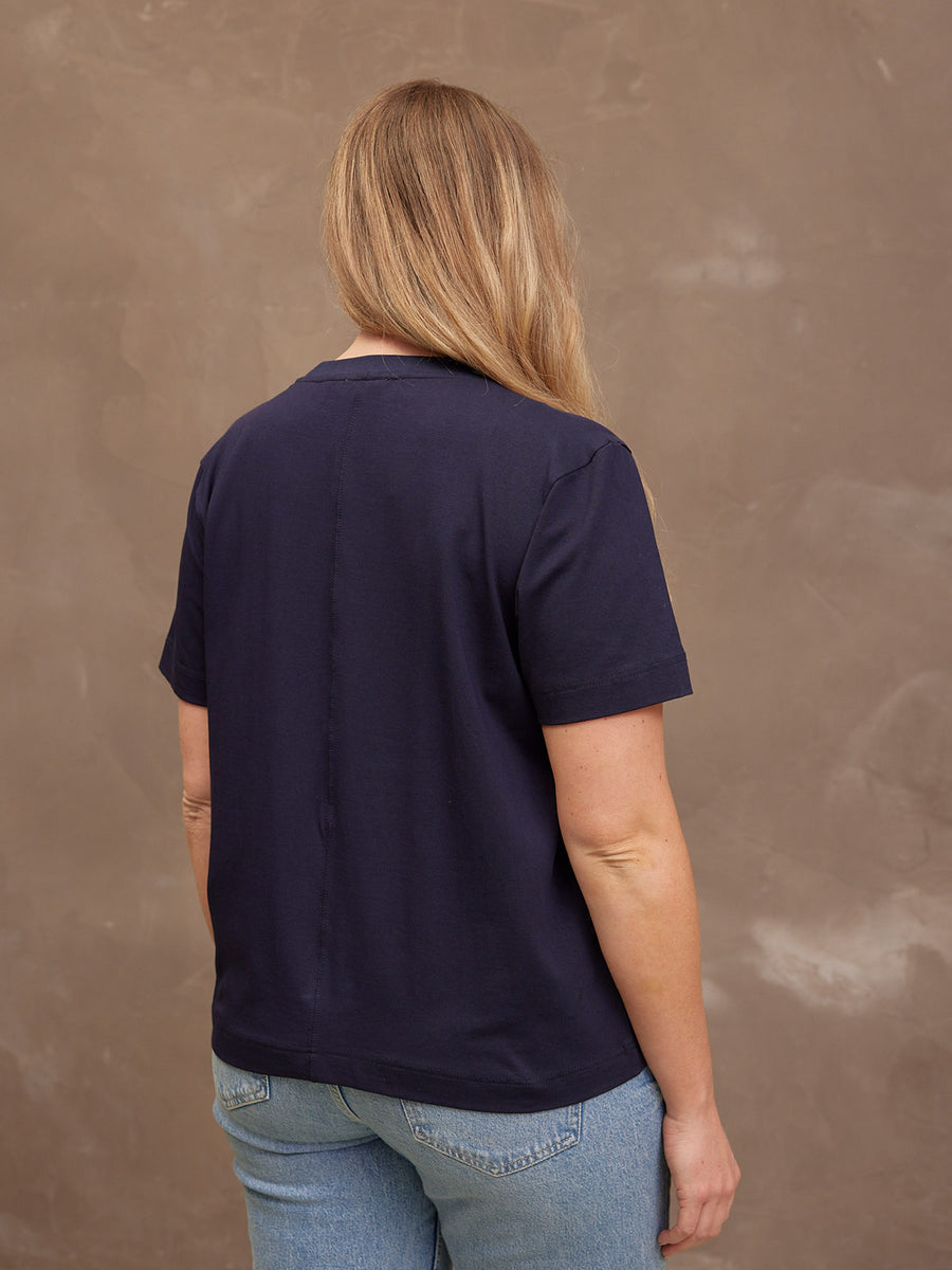 Adele Relaxed Tee - Navy