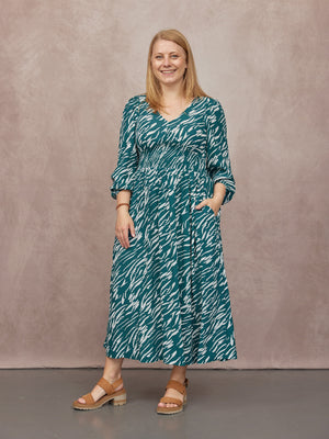 _0009s_0016_C24-Maddie-V-Neck-Long-Sleeve-Dress-Abstract-Animal-Green-and-Ecru-Print-CUSTOMER-01.jpg