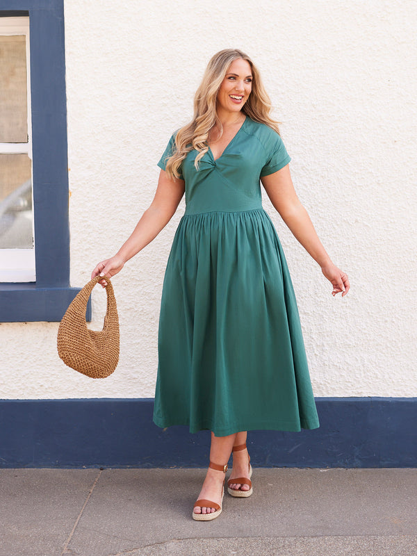 Claudia Green Knot Dress