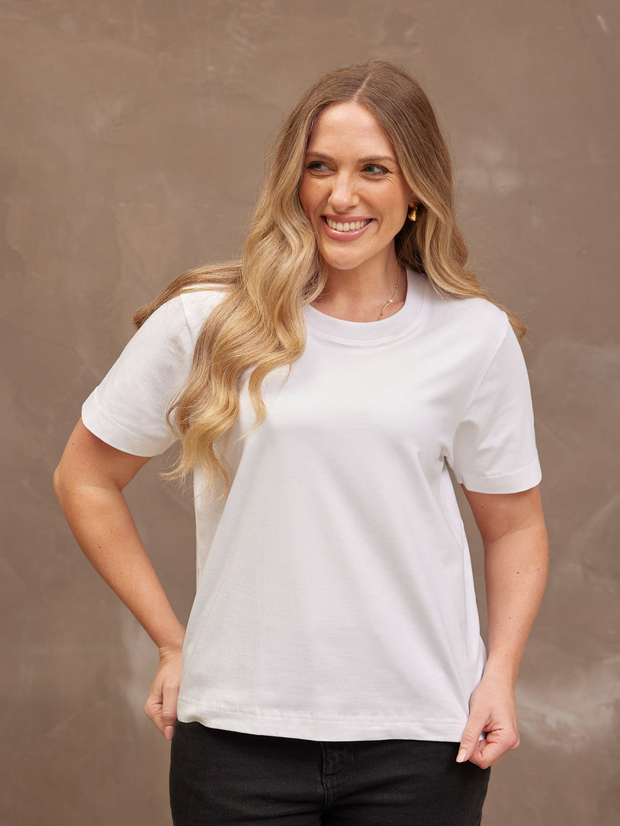 Adele Relaxed Tee - White