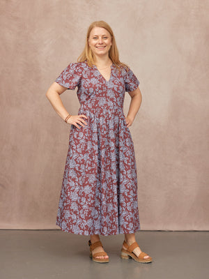 _0011s_0011_C24-Leah-Angel-Sleeve-Dress-Brown-and-Blue-Floral-Print-CUSTOMER-01.jpg