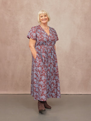 _0011s_0014_C24-Leah-Angel-Sleeve-Dress-Brown-and-Blue-Floral-Print-CUSTOMER-04.jpg