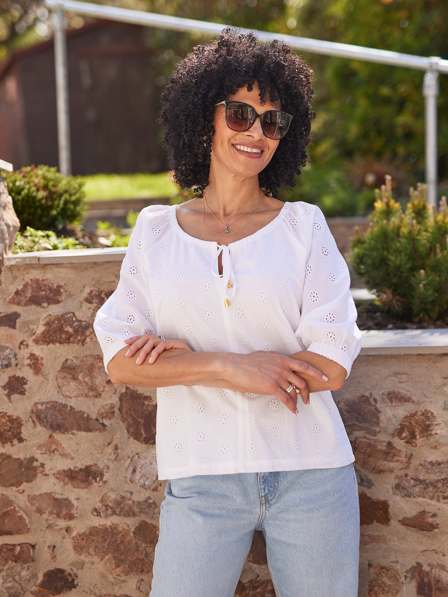 Florence Broderie Blouson Top